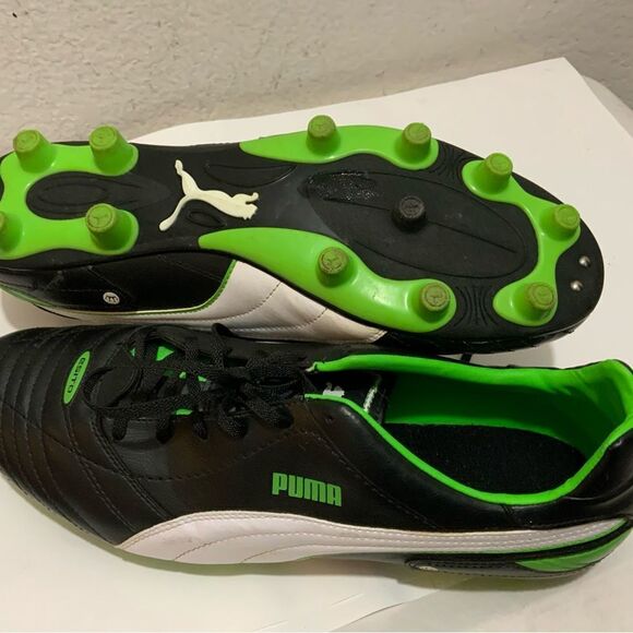 Puma Football Size 14US Esito Soft Ground Black Leather Boots Cleats - Picture 8 of 12